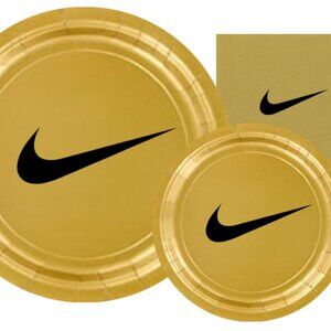 Sw00sh Plates | Gold Basketball Party Paper Plates | Disposable 45 pcs
